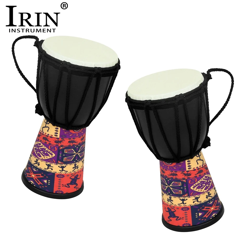 IRIN African Drum 4 Inch for Kid Portable ABS African Drum Chamber Professional Djembe Hand Drum Percussion Musical Instrument