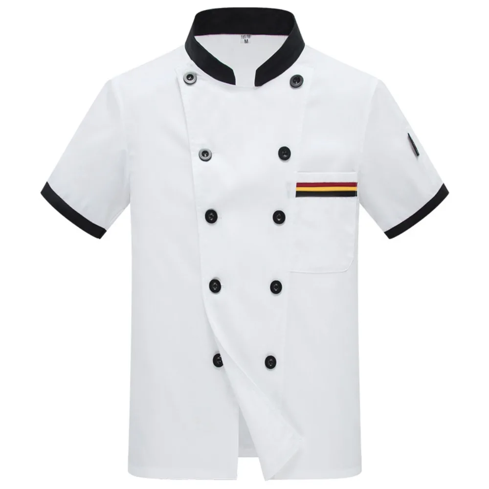 Chef Work Clothes Short-sleeved Summer Thin Chef Clothes Long-sleeved Men and Women's Kitchen Breathable Work Clothes