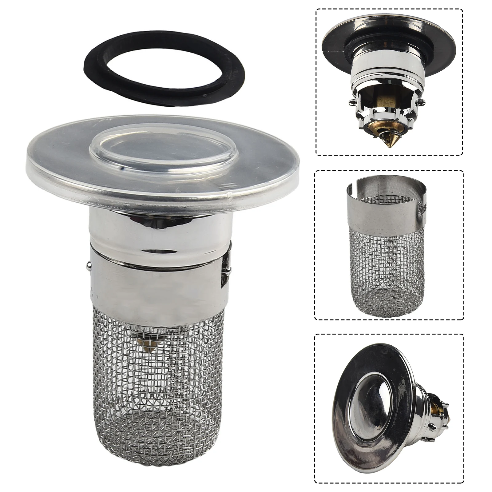 Universal Kitchen Sink Drain Strainer, Rolha de banheira, Plugue de banho, Pop-Up Bounce Core, Captador de cabelo, Filtro