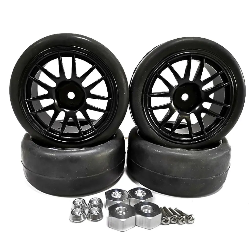 

Plastic 1/10 Wheel Rims Tyre RC Upgrade Part 4piece Wear-resistant Rc Wheel Rims Tyre For WPL D12 RC Car Part