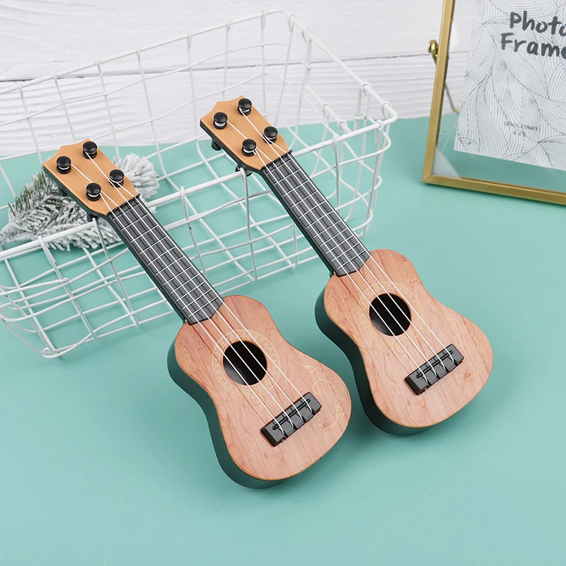 1 szt. Mini gitara 4 struny gitara klasyczna zabawka instrumenty muzyczne dla dzieci dzieci początkujący wczesna edukacja mała gitara