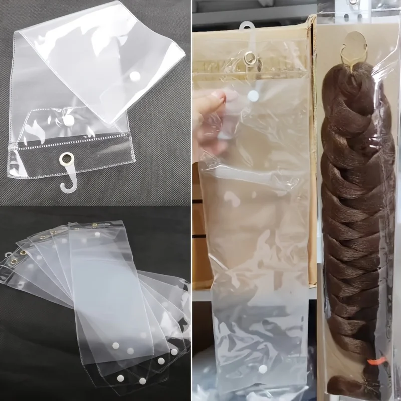 

5pc/pack hair bag for wig sell Transparent Plastic Bag Sealing Pouch For Jewelry Display Packaging Business Organizer Supply