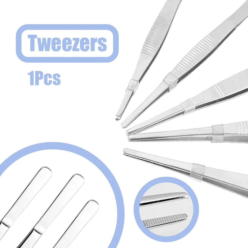 Stainless Steel Anti-iodine Medical Tweezers Long Precision Long Straight Forceps Tweezers