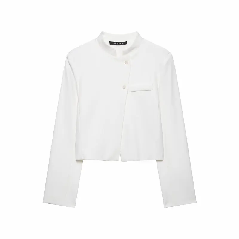 Versatile Short Sleeveless Women's Suit Jacket Spring Summer 2026 Commute Style Standard Fit Other Material 100% Button Closure