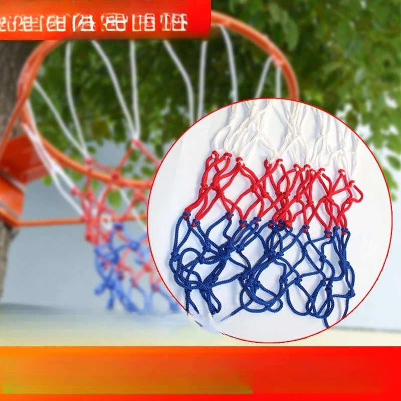 야외 농구 골대 그물 12-13 루프 대담한 길어진 폴리에스테르 흰색과 파란색 3색 연예인 프레임 그물 스포츠 및 Fi용