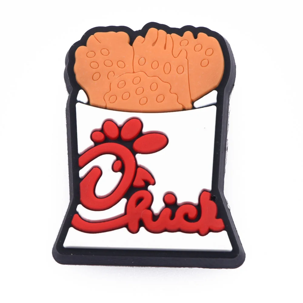 1 Pcs Fast Food Shoe Charms Burger Chicken Fries Drinks Shoes Decorations Clogs Sandals Bracelets Accessories Kids Party Gifts