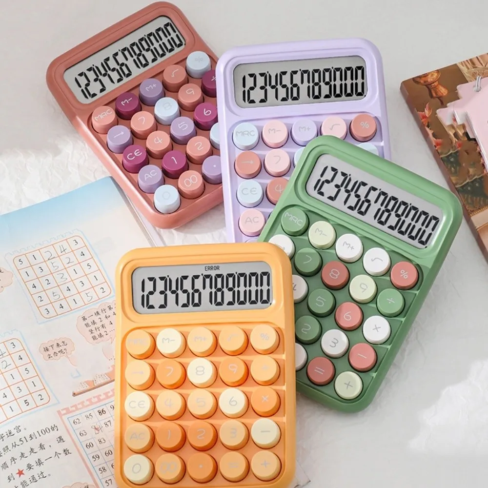 12 Digits Student Calculator Big Button Accounting Tools Arithmetic Calculator Portable Candy Color Scientific Calculator