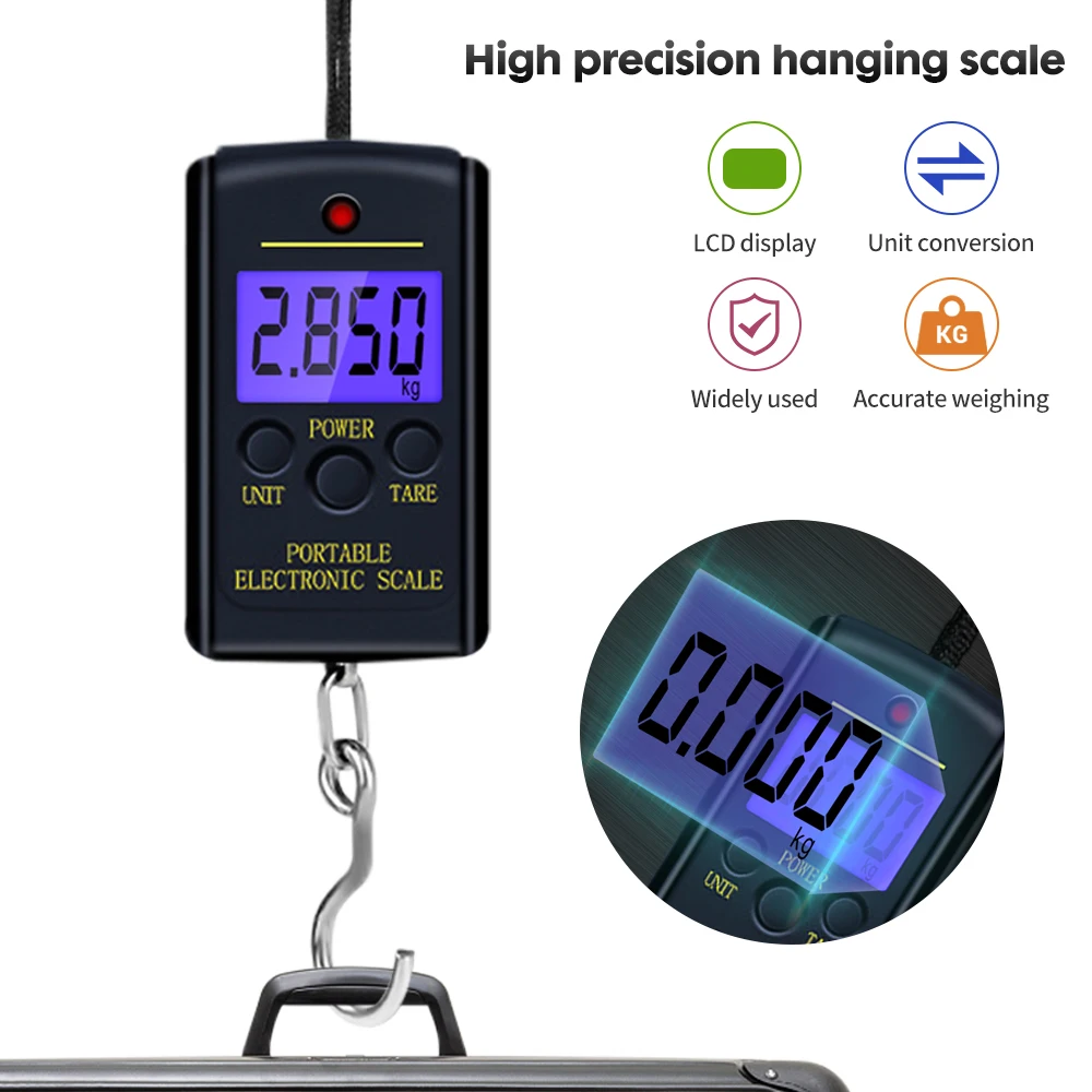 Digital Scale 40kg x 10g Mini Electronic Hanging Fishing Luggage Balanca Portable Digital Handy Pocket Weight Hook Scale