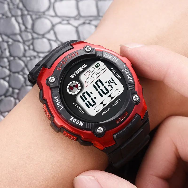 SYNOKE Fashion Electronic Watch Alarm Luminous Multi-Functional Waterproof Sport Boys Girls School Students Watches Dropshipping