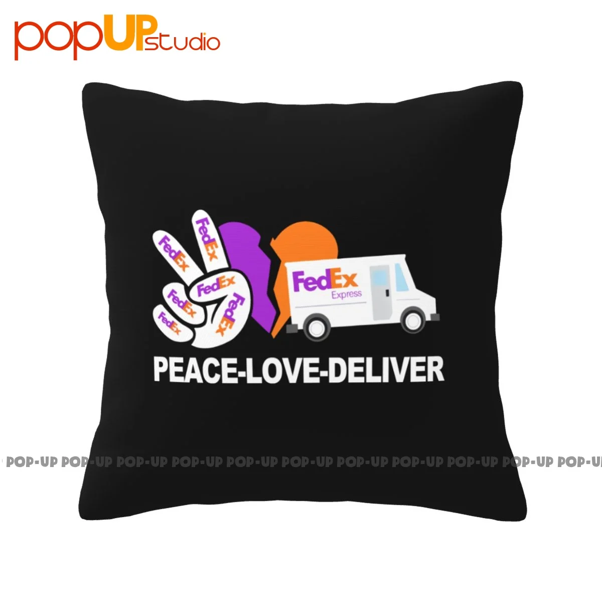 Cozy Peace Love Deliver Fedex Pillowcase Throw Pillow Cover Vintage Ultra Soft High Quality