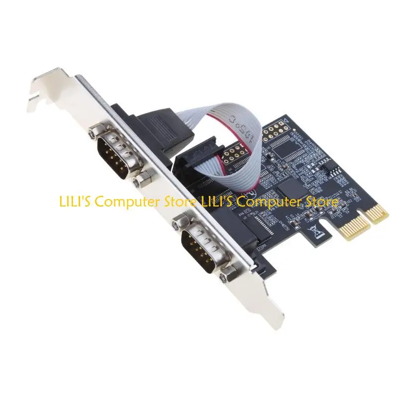 A52B 2-Port Dual DB9 RS232 / المنفذ التسلسلي PCI لبطاقة محول Express PCIe AX99100