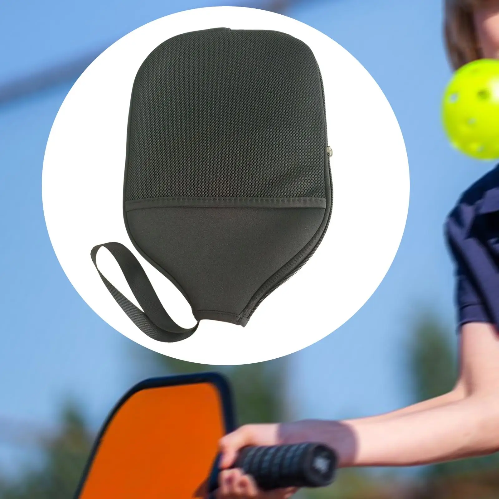 

Чехол для ракетки для пиклбола, износостойкий неопреновый чехол на молнии, сумка для хранения для мужчин и женщин, спортивный чехол