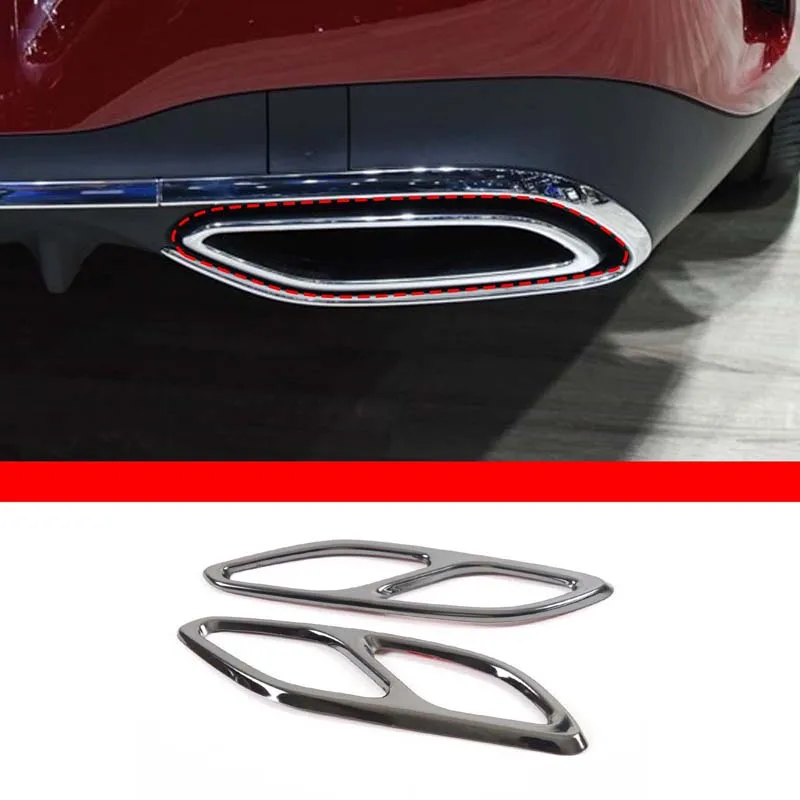 

Stainless Steel Exhaust Tip Surround Trim Muffler Tip Frame Car Accessories For Mercedes Benz CLA Class C118 W118 X118 2020-2023