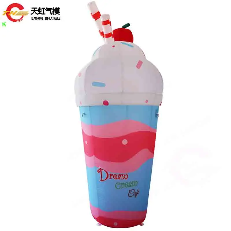 

Надувная модель кофейной чашки для быстрой доставки, надувной воздушный шар в форме мороженого для рекламы закусок и еды