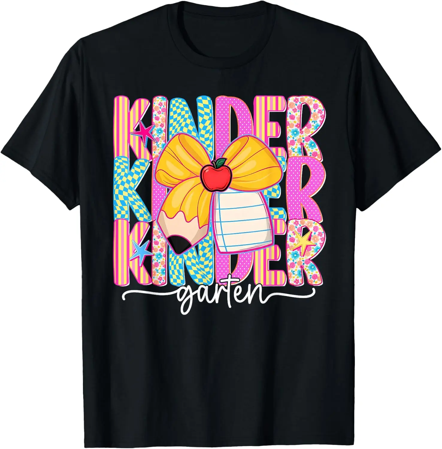 Kindergarten Back To School First Day Kinder Teachers Kids T-Shirt 100% Cotton Trendy Y2K Short-Sleeve Tee-Soft, Quick-Drying,
