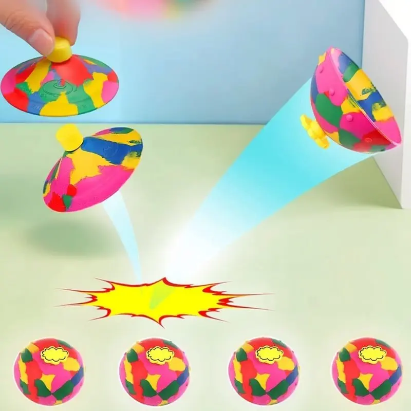 

1 PCS Camouflage Rubber Popping Bounce Bowls Elastic Hip Hop Jump Fidget Toys Kids Outdoor Sports Stress Relief Birthday Holiday