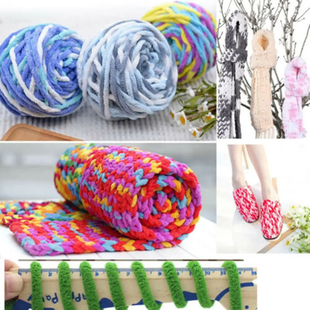 Chunky Polyester Crochet Knitting Chenille Texture Yarn 100g Chunky Crochet Baby Yarn Milk Soft DIY Accessories