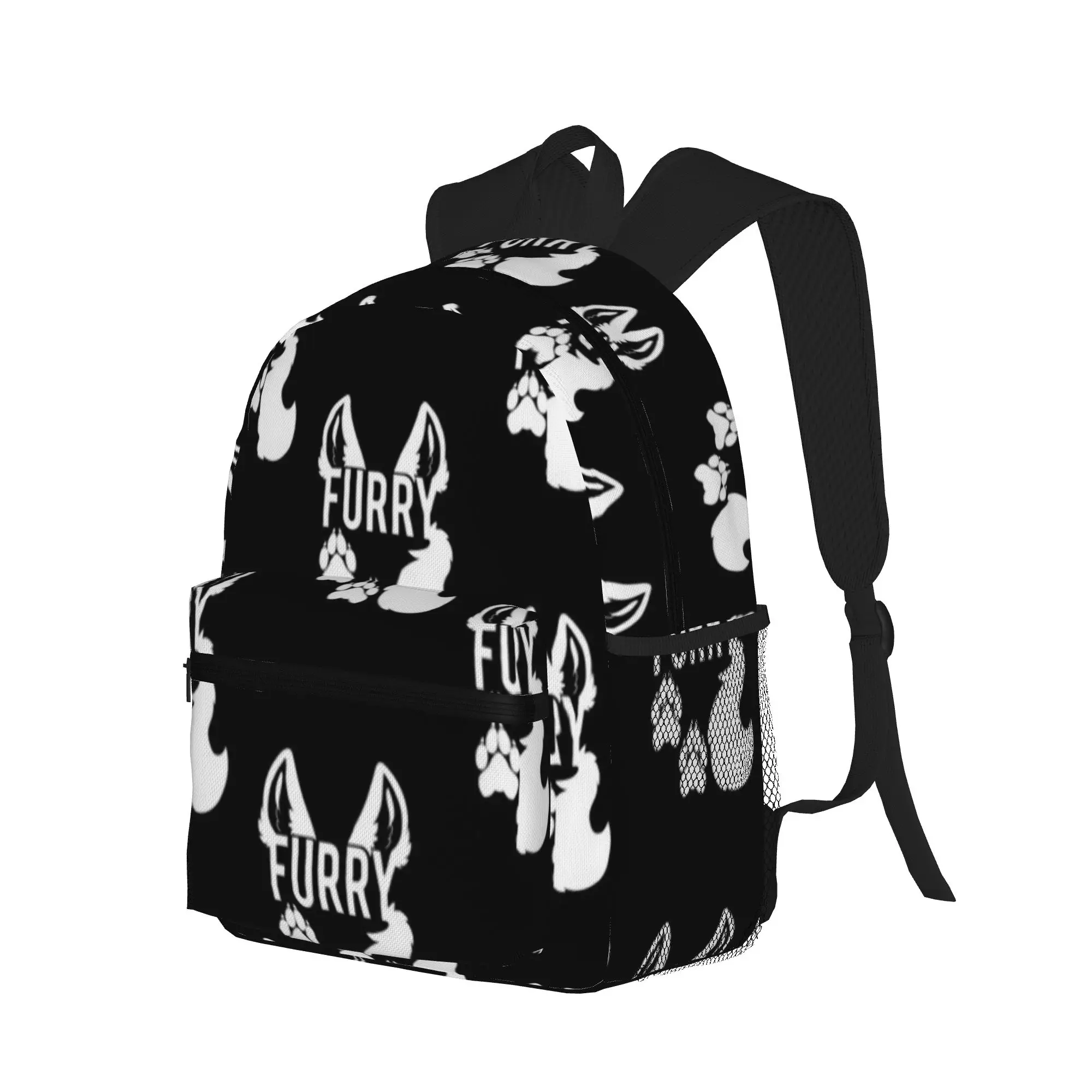 FURRY -white text-  Casual Backpack for Students and Adults Student