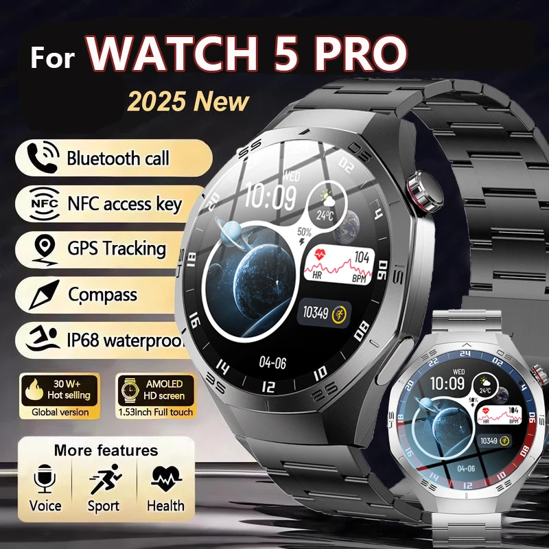 

LIGE 2025 GPS трек Смарт-часы Мужчины 360*360 HD Экран Bluetooth Вызов Водонепроницаемый монитор здоровья сна AI Голосовые спортивные умные часы