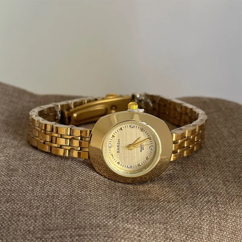 2025 Golden Vintage Ladies Quartz Watch - Exquisite Waterproof Steel Strap Ladies Clock Elegant Fashionable Watch for Women