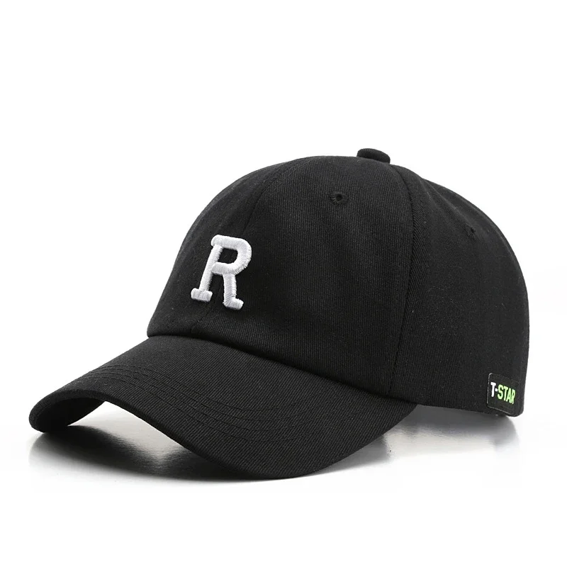 Men's Hat Kpop R Letter Embroidery Baseball Cap Women's Hat Dad Hats Men's Winter Corduroy Cap Invisible Cap Male Peaked Cap