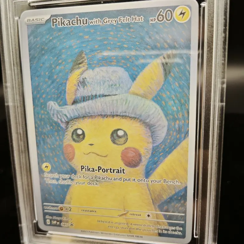 pokemon pikachu hat card 2023 Pokemon Svp En-sv Black Star Promo 085 Pikachu With Grey Felt Hat Pokemon X Van Gogh PSA 9 Graded Card