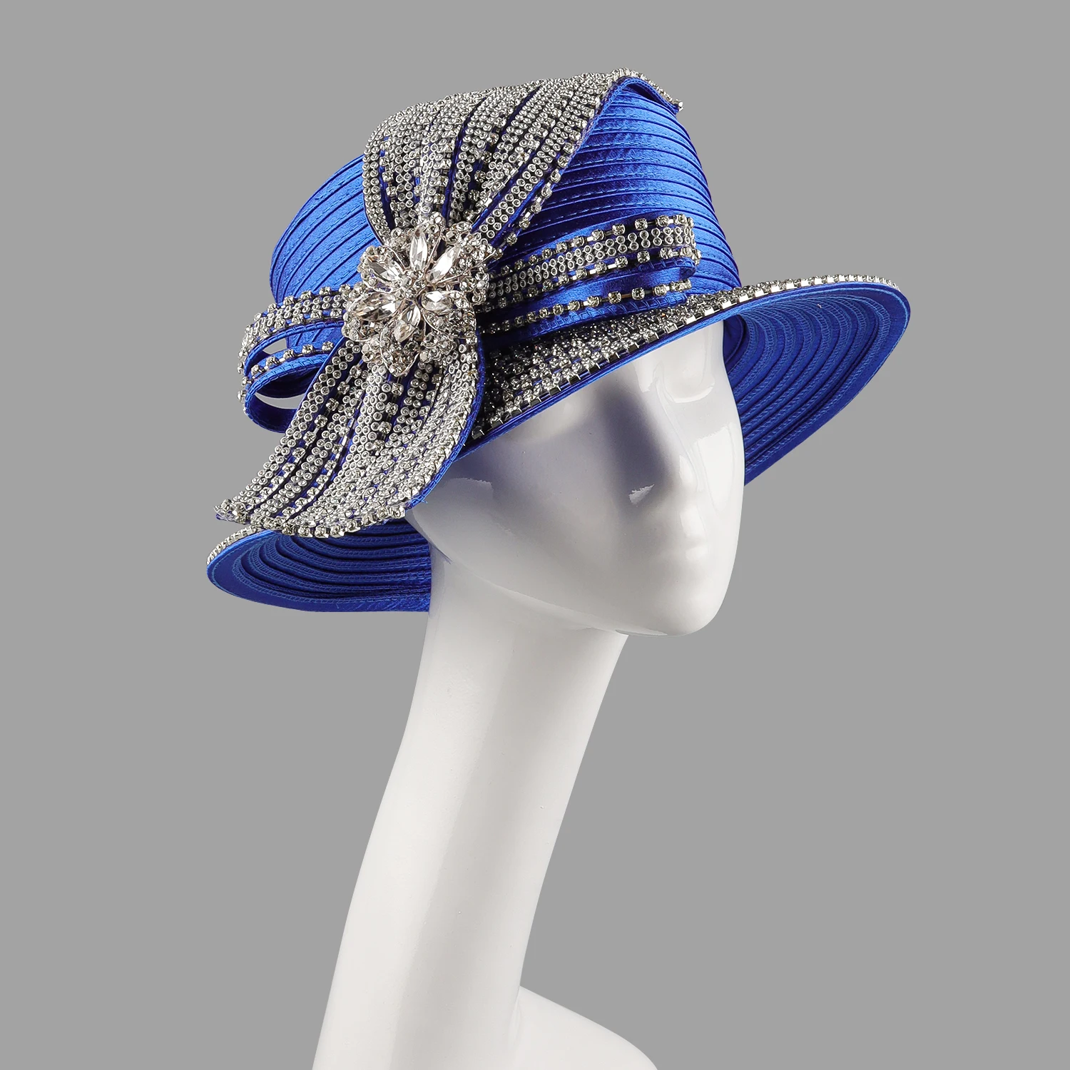 المرأة الساتان قبعة الشمس لحفل الزفاف كنتاكي ديربي حفلة الفاسناتور الكنيسة مأدبة أغطية الرأس قبعات الكنيسة العصرية للسيدات #5