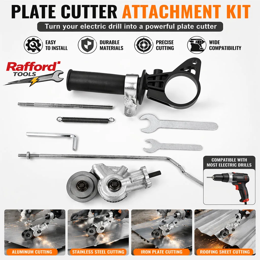 

Электрические ножницы для резки металла Rafford, универсальная насадка для дрели для быстрой резки железных и жестяных листов