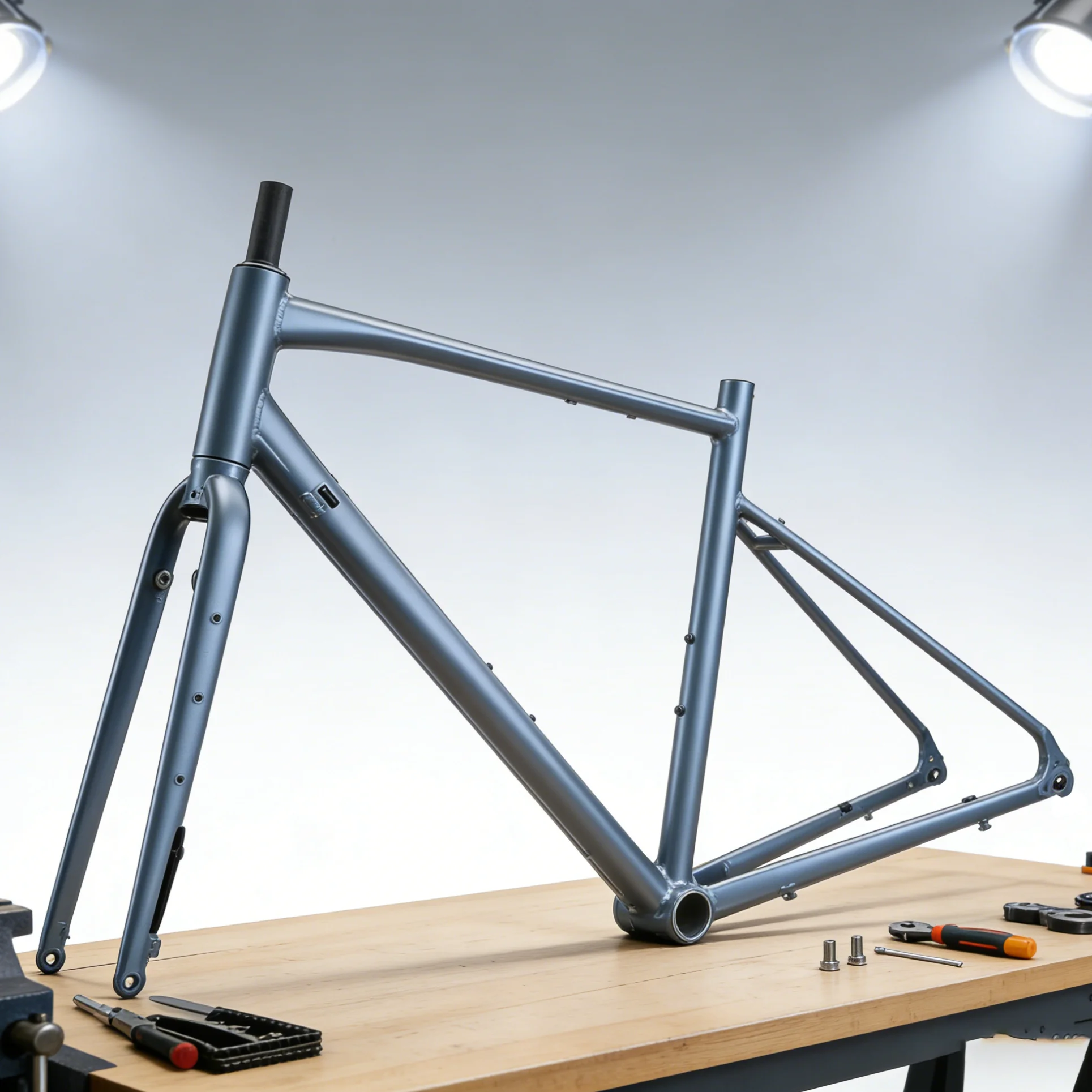 Cuadro de bicicleta de gravel CONTREX 700C de aluminio 6061 con eje pasante, freno de disco y cableado semi-interno 1x12/2x12 para gravel/carretera/aventura
