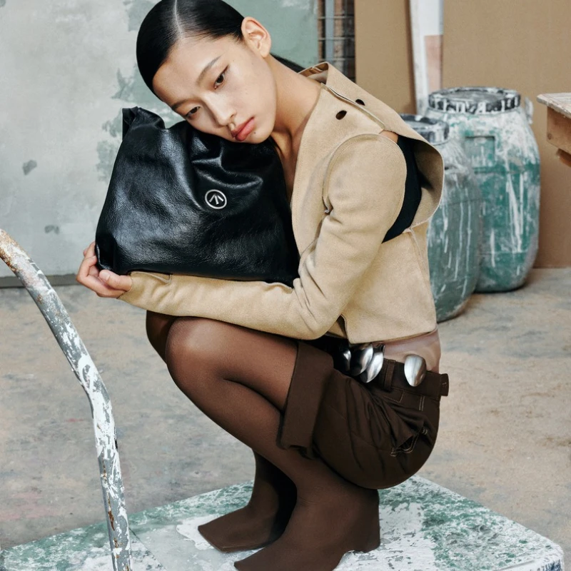 GROTTO Fashion 2025 New Luxury Genuine Leather Garbage Bag Small Casual Single Shoulder Crossbody Soft Bag Classic Lightweight