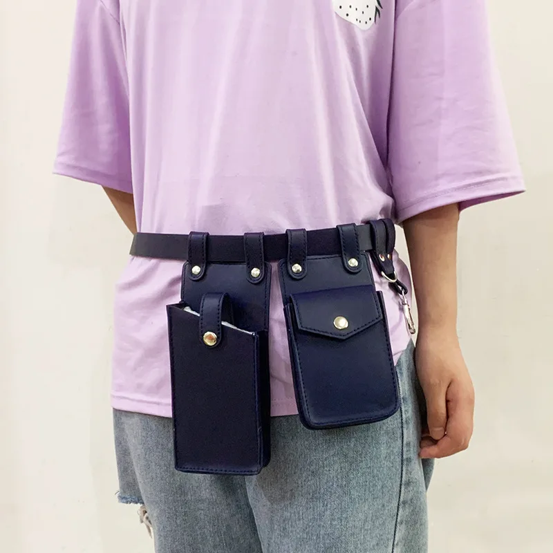 Zwei Stück Lokomotive Paket Neue Telefon Taschen Weibliche Umhängetasche Modische PU Gürtel Taille Tasche Trendy Umhängetasche – Detail 7