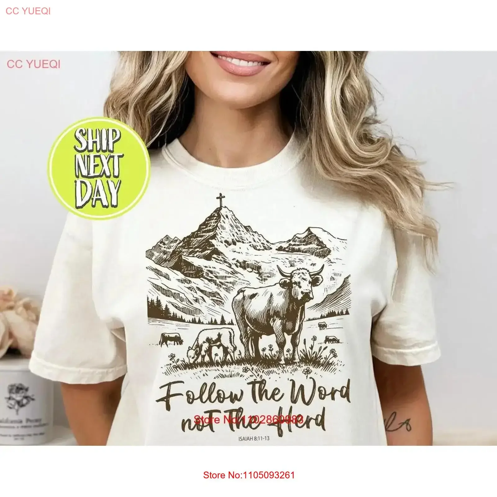 

Follow the Word Not Herd Christian T Shirt Faith Based Religious Scripture Inspired Apparel Inspirational TC044 vintage Washed