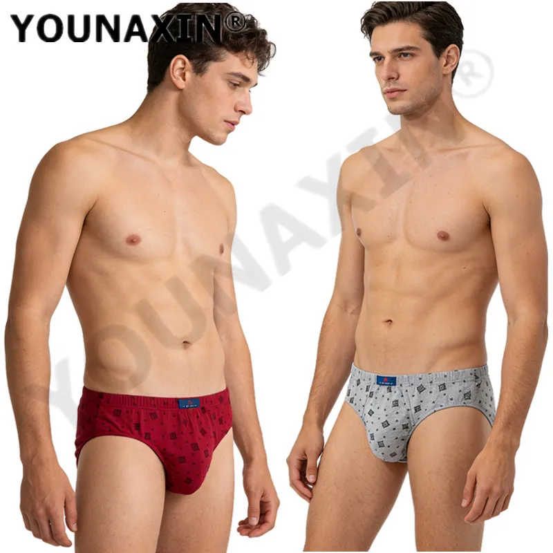 5 Pieces Men's Large Size Cotton Briefs Knickers Soft Panties Father Trunks Daily Underwear Large Boy Undies L XL 2XL 3XL 4XL