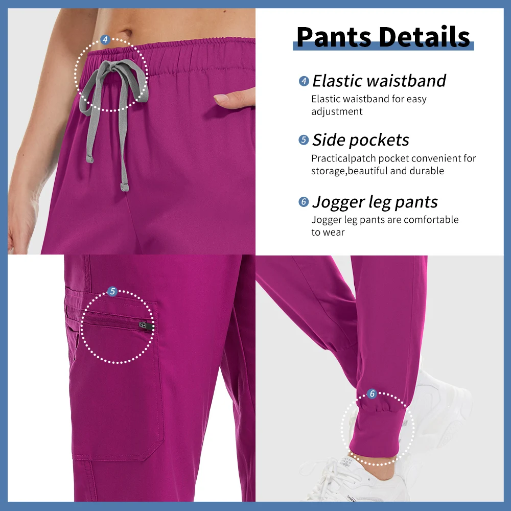 Hot Sale Anti Wrinkle Washable Nurse Uniforms Medical Scrubs Tops Pants Suit Women Scrub Set Unisex Long Sleeve Surgery Workwear