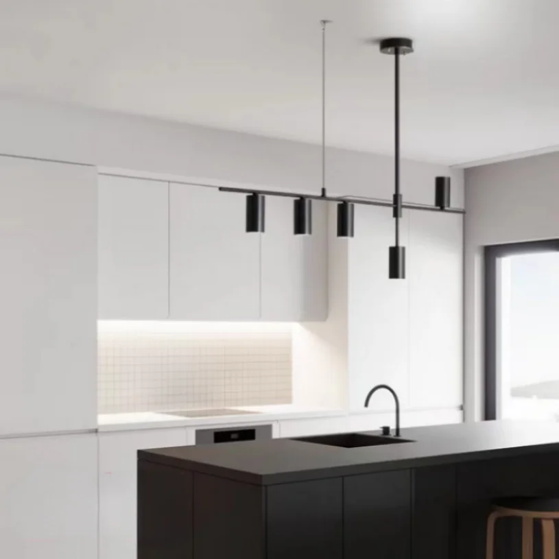 Spotlight Pendant Light Island Kitchen Dining Room Restaurant Hanging Lamp Modern Led Ceiling Chandeliers Longer Bar Decoration
