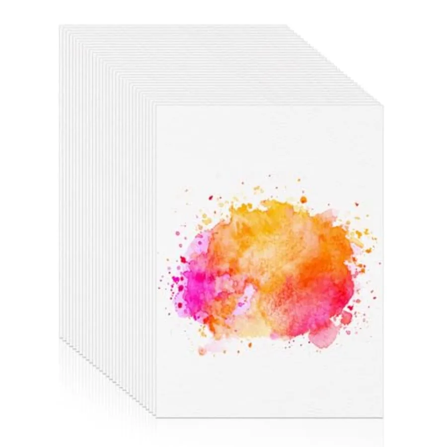 30 Sheets Watercolor Paper 8.5 x 11, 140 lb/300 GSM Cold Press Watercolor Paper Bulk White Water Color Paper Cotton Paper for S