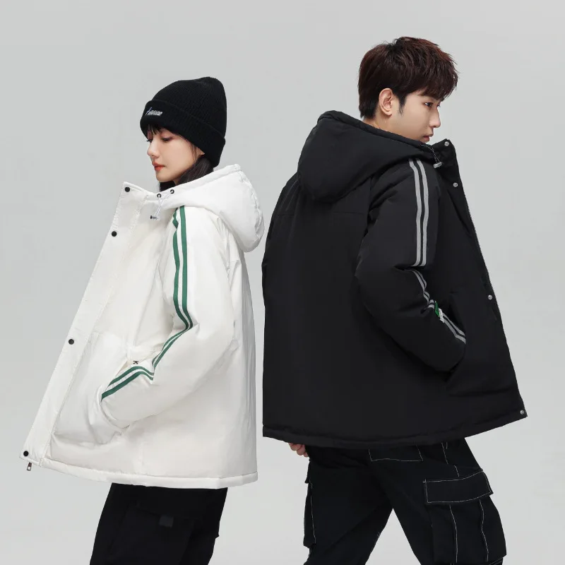 Men Winter Jacket Couple Down Thicken Short Style Trendy Brand Bread Service Fashion Trend Coat Keep Warm Loose Windproof