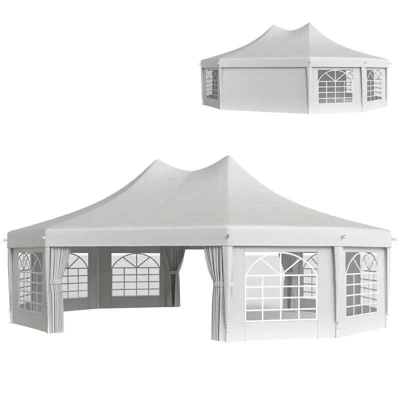 Factory Hot Sales White Wedding Party Canopy Tent 29 X 21 Feet With Push-Back Outdoor Events
