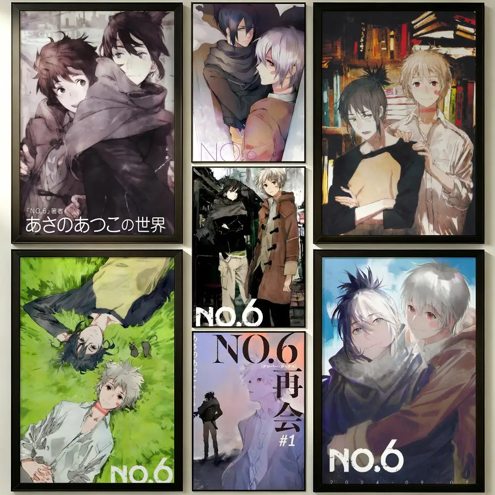 Anime Nr. 6 Poster Wandaufkleber Poster Dekal PP-Material Selbstklebend Wasserdicht für Wohnzimmer Heimwanddekoration