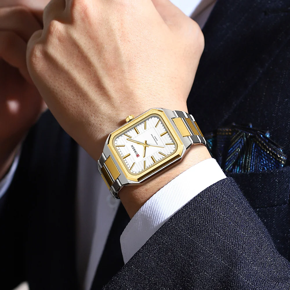 Men's Vintage Rectangle Dial Quartz Watch