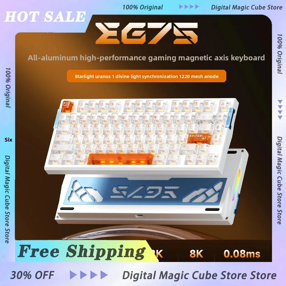 

Weikav EG75 Aluminum Alloy Magnetic Switch Keyboard Wired RT0.001mm Low Latency Gamer Keyboards Gasket Ergonomic Game Accessory
