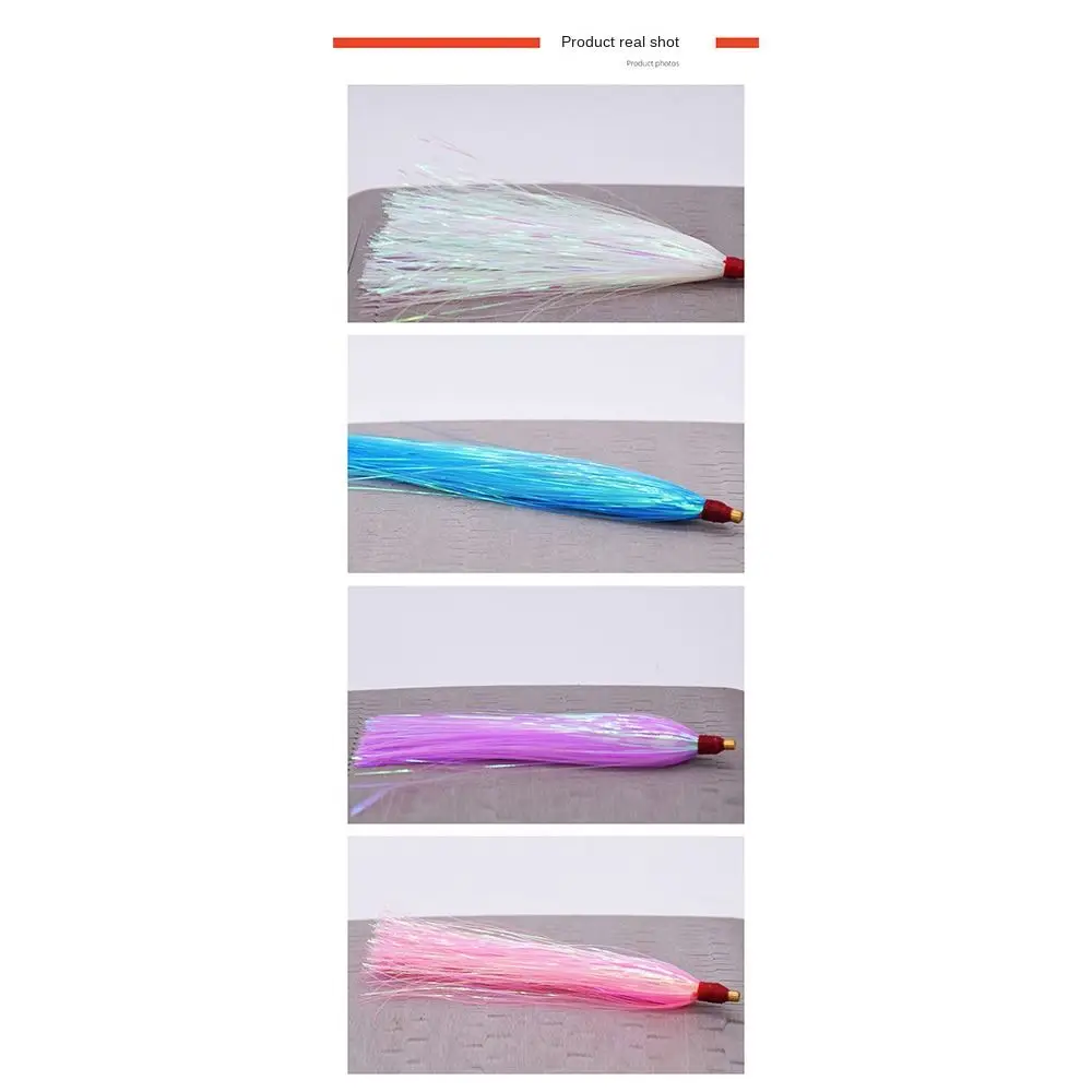 Bucktail Teaser Jig Kit Señuelos de Pesca con Falda Slip Flash - imagen 3