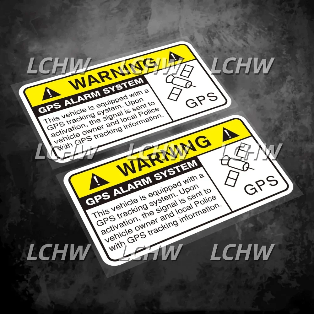 2x Car Stickers Warning GPS Alarm System Decal Motor Bicycle Bike Race Anti-theft Graphics