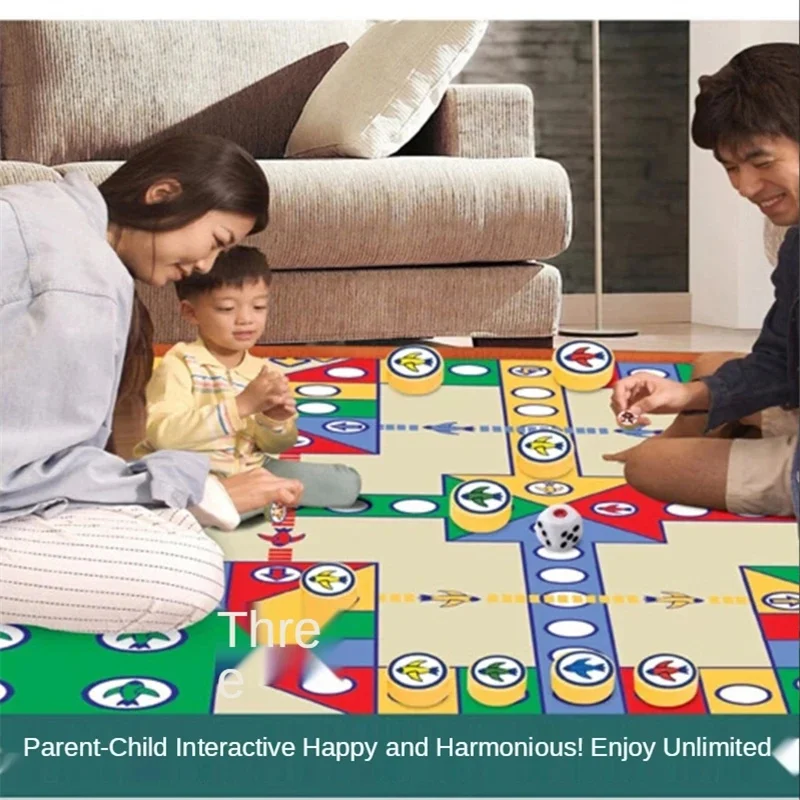 Big Flying Chess Carpet Party Floor Games Toy Foldable Family Friends Interactive Board Games Portable Travel Toys for Kid Adult