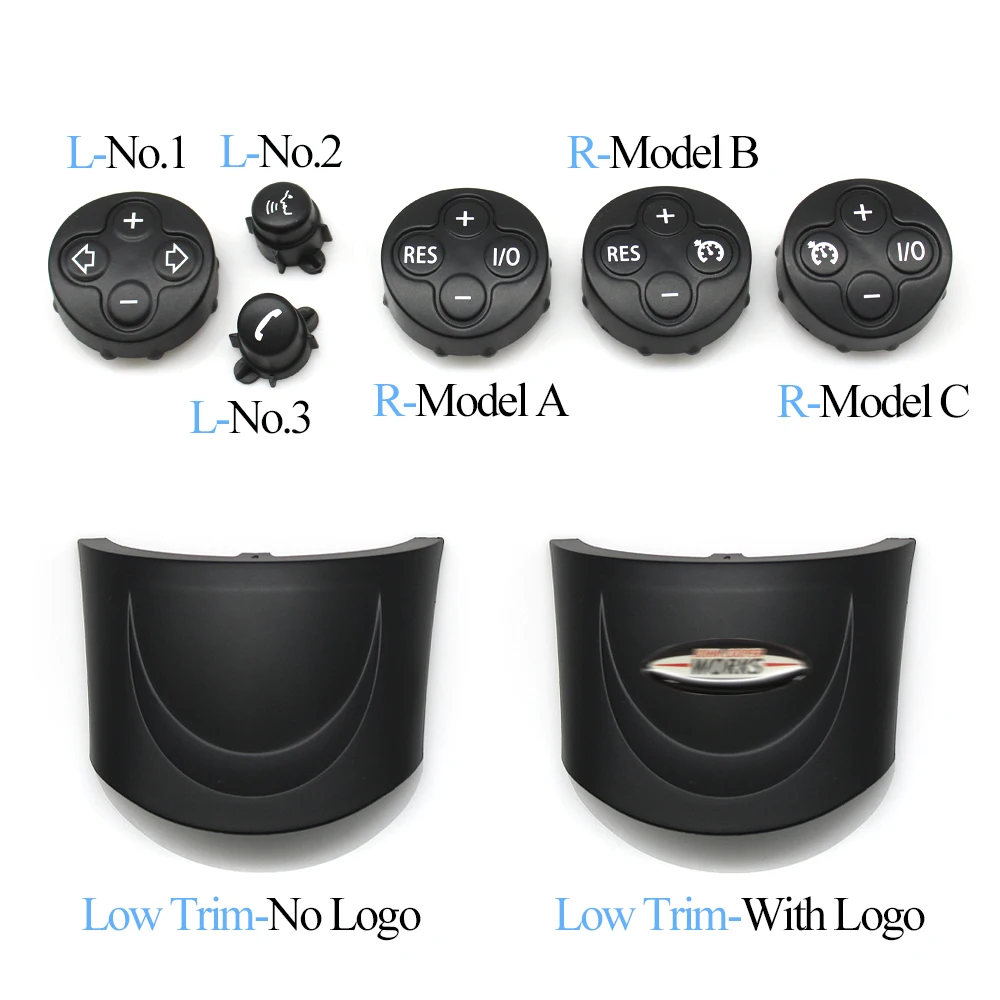 For BMW Mini Left Right Multifunction Steering Wheel Switch Control Button Lower Cover Trim R55 R56 R57 R58 R59 R60 R61