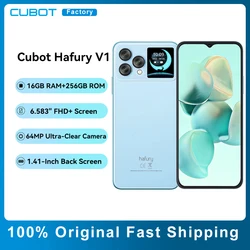 Cubot Hafury V1 Smartphone 16GB (8GB+8GB)RAM+256GB ROM Dual Screen 64MP Camera NFC Fingerprint Android 13 Global Smart Phone