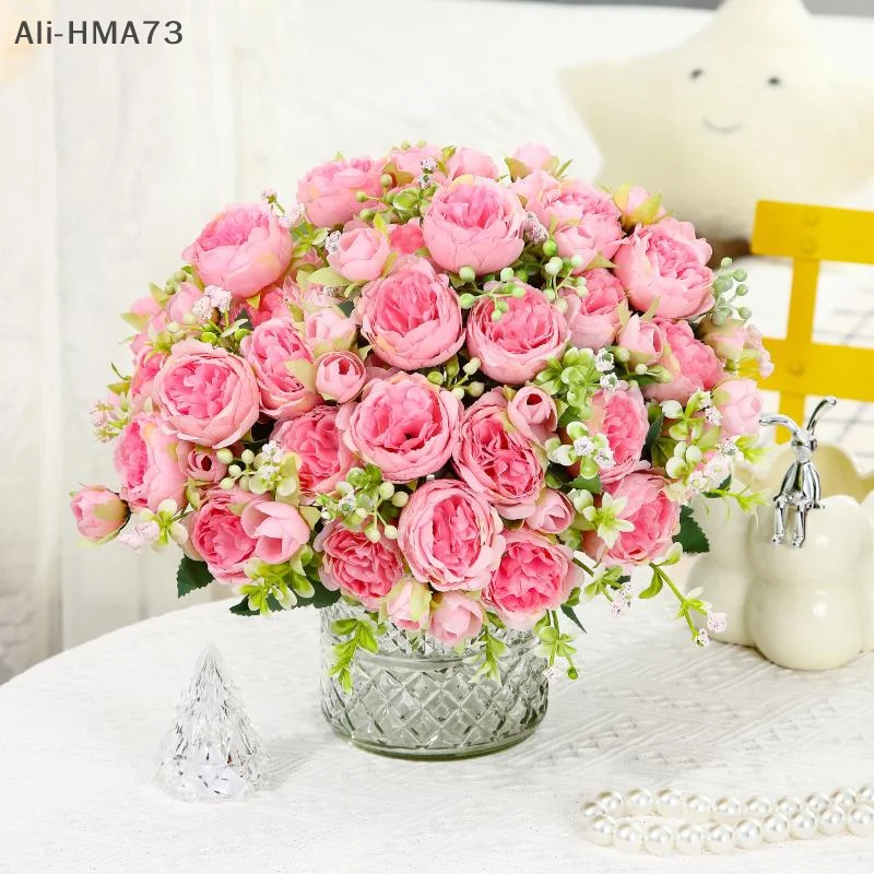 1 buquê de flores artificiais falsas para vasos, 32cm de comprimento, flores para festa de casamento, casa, jardim, acessórios de decoração