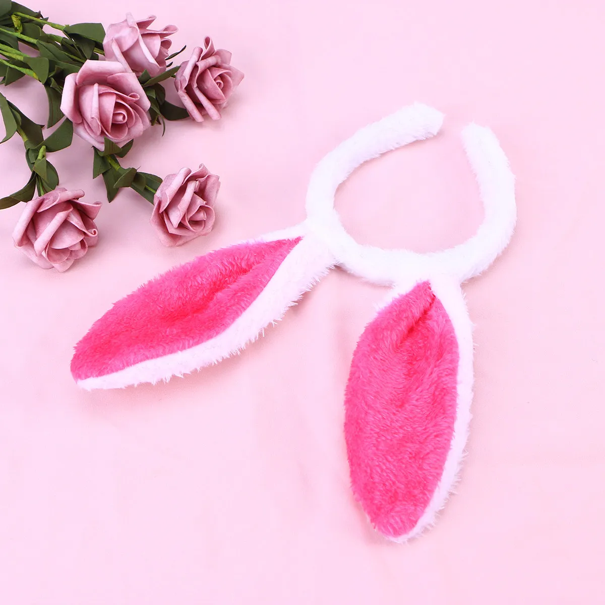 

Аксессуар для волос: повязка на голову с ушками кролика из флиса, удобная, для младенцев, детей, женщин, мужчин, для праздников, офиса, вечеринок, в кроличьем стиле, белая, розовая