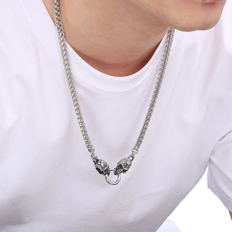

KALEN Domineering Keel Chain Men's Necklace Skull Dragon Snake Charm DIY Stainless Steel Jewelry Thick Vintage Accessories Gift