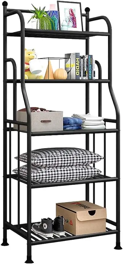 

Shelving Unit Bakers Rack Metal Storage Shelves Laundry Shelf Organizer Standing Shelf Units for Laundry Kitchen Bathroom Pantry